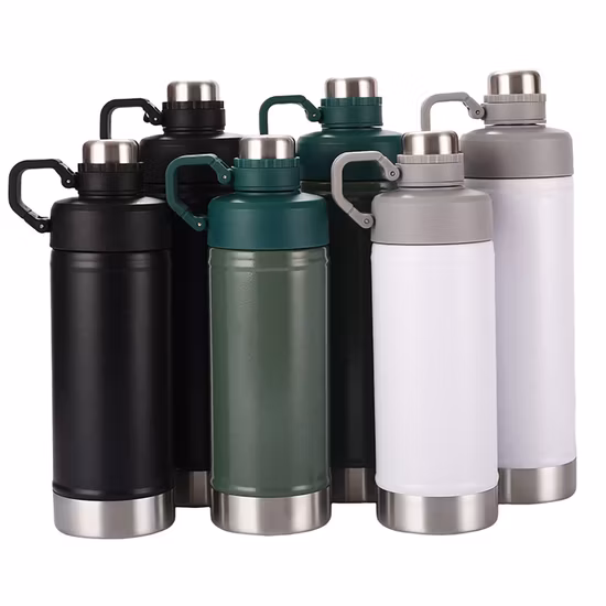 Reflect Mirrored 500ml 1000ml Standard Mouth Stainless Steel Single Wall Damuge Drinking Sport Water Bottle Canteen with Metal Lid