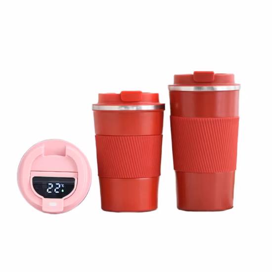 510ml Gorgeous Logo Travel Coffee Mug with Silicone Sleeve Double Wall Vacuum Insulated Stainless Steel