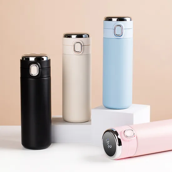 350ml 420ml Double Wall Insulated Stainless Steel Smart Vacuum Flask with LED Temperature Display Lid 