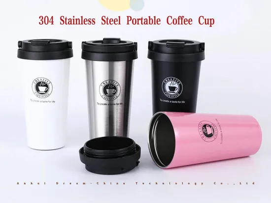 500ml Creative Coffee Mug 304 Stainless Steel Double Wall Vacuum Insulated Travel Mug Wide Mouth Tumbler Tea Cup with Lid 