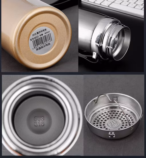 600ml 800ml 1000ml Factory Direct Vacuum Stainless Steel Thermos Creative Sling Portable Water Cup Business Gifts Complimentary Water Flask