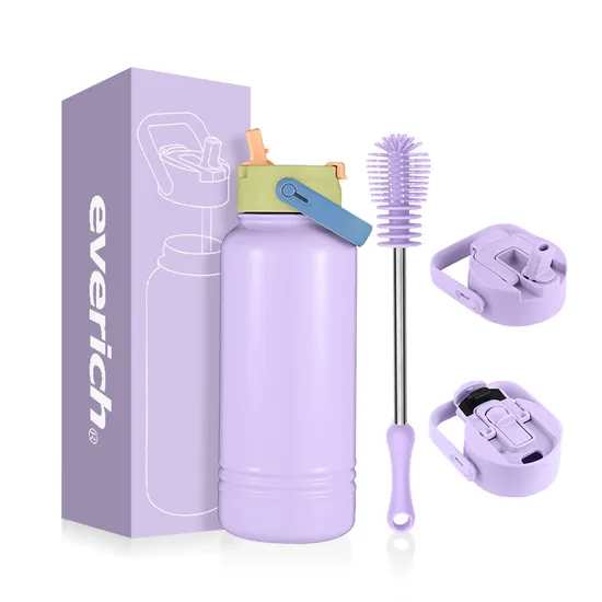 Double Wall Customized Color Powder Coating Sweat Free Insulated Stainless Steel Water Bottle with Logo 