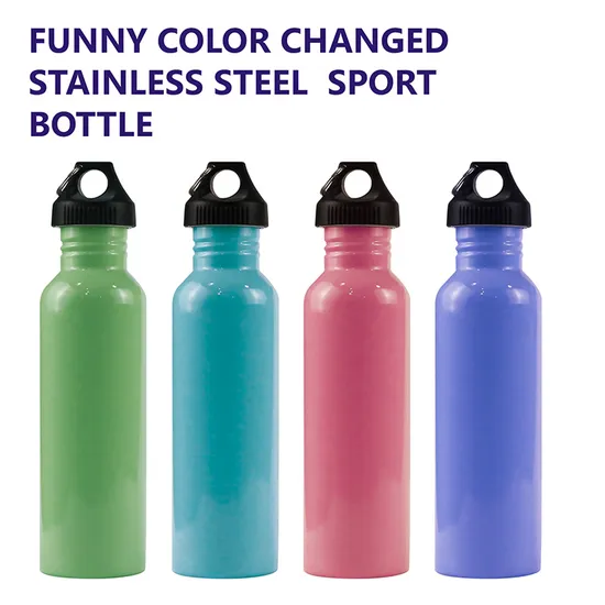 Single Wall Stainless Steel Water Flask Thermochromic Sport Bottle 