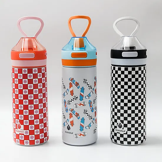 Custom Logo 12oz 16oz Double Wall Locking Lid Flask BPA Free Stainless Steel Vacuum Insulated Thermos Thermal Travel Sports Drinking Water Bottle for Kid 