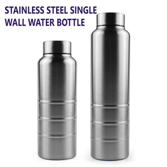 Single Wall Stainless Steel Bike Sport Water Bottle 