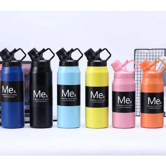 Custom Logo Sports Water Bottle Thermal Flasks with Lid